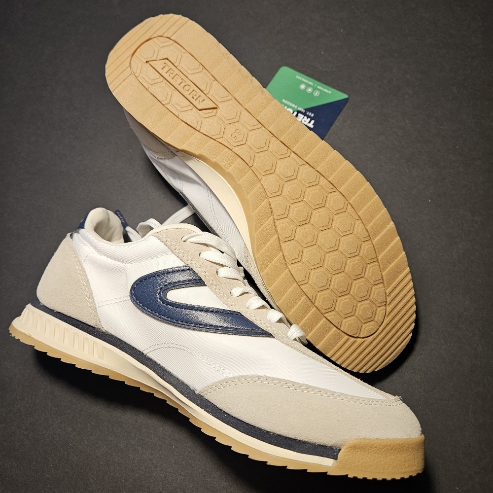 Tretorn Rawlins Sneaker Made In Sweden Navy Creme White Tennis Shoe - Picture 7 of 14